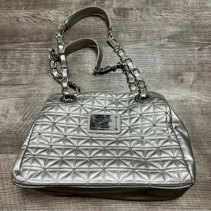 Nicole Miller Silver Shoulder Bag Purse